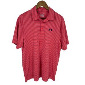Under Armour HeatGear Loose Fit Striped Polo Shirt Men"s Size L